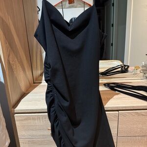 Black mini cinched dress